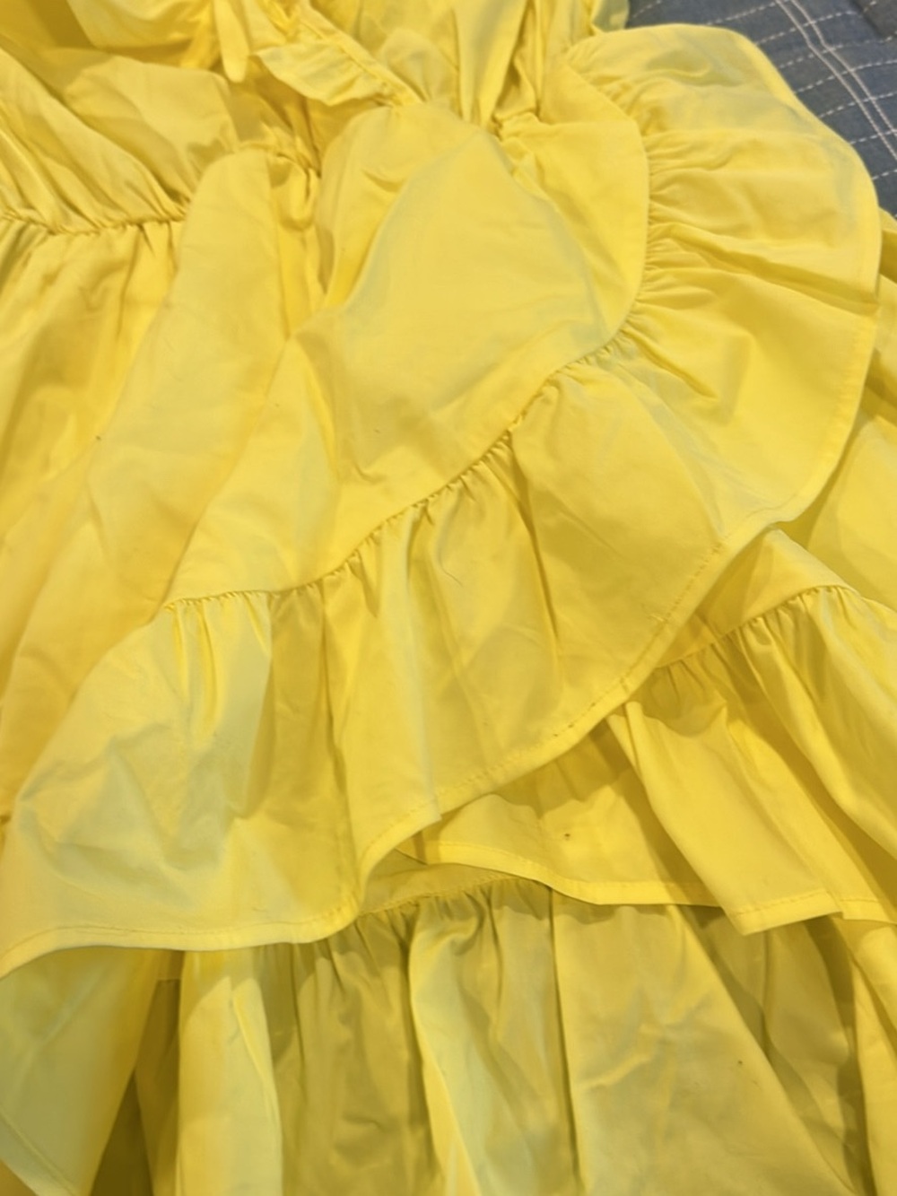 Yellow Ruffle Wrap Kids Dress - Picture 3 of 9